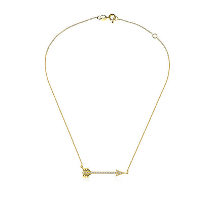18k Gold Arrow Diamond Necklace - Genevieve Collection