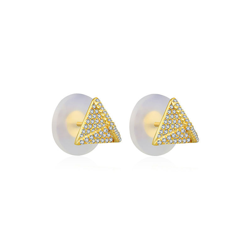 18k Gold Tetrahedron Diamond Earring - Genevieve Collection