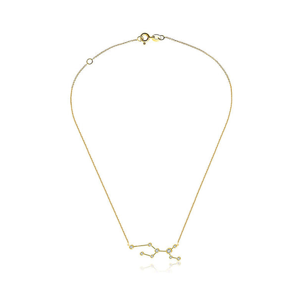 Virgo Zodiac Constellation Necklace 18k Gold & Diamond - Genevieve Collection