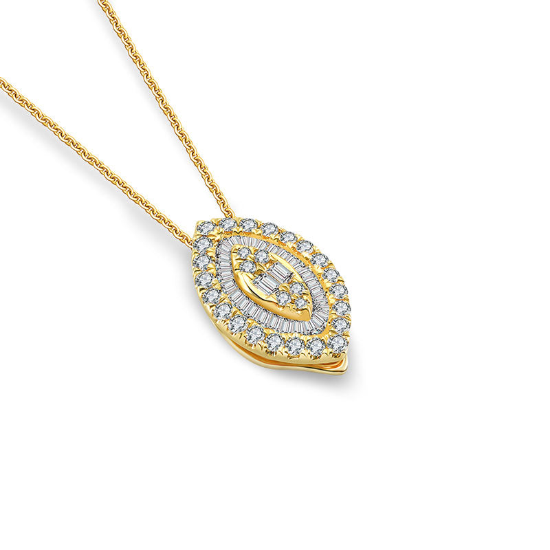 18k Gold 2 ways Marquise Diamond Necklace - Genevieve Collection