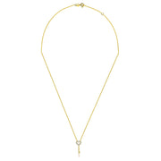 18k Gold Key Shape Diamond Necklace - Genevieve Collection