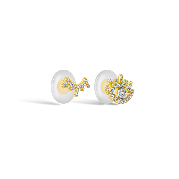 18k Gold Evil Eye & Eyelash Diamond Earring - Genevieve Collection