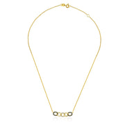 18k Gold Chain Shape Diamond Necklace With Black Plating - Genevieve Collection