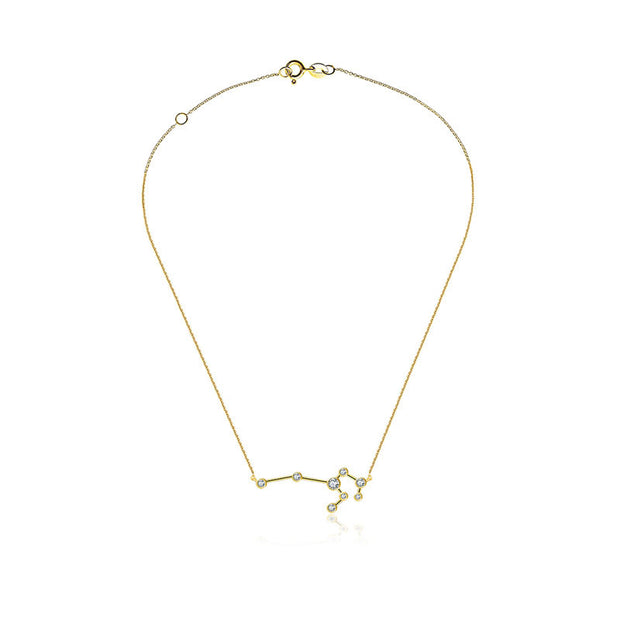 Leo Zodiac Constellation Necklace 18k Gold & Diamond - Genevieve Collection