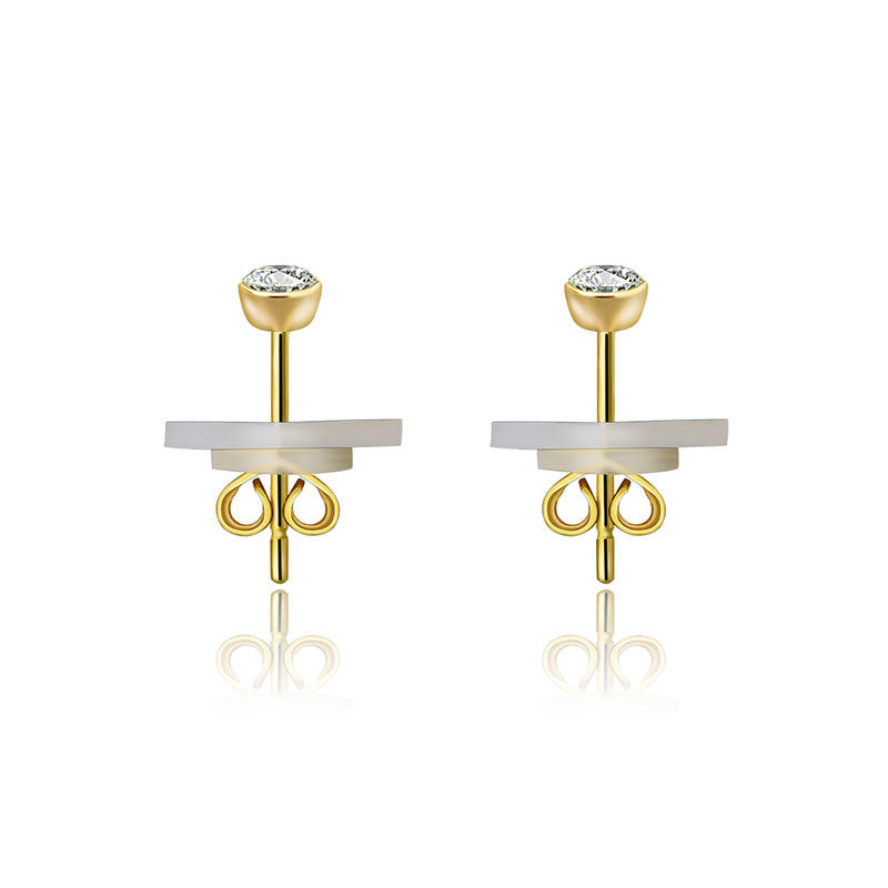 18k Gold Single Diamond Stud Earring - Genevieve Collection