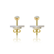 18k Gold Single Diamond Stud Earring - Genevieve Collection