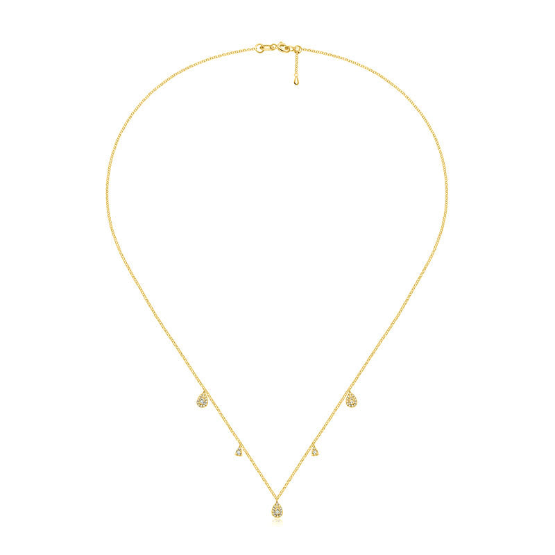 18k Gold Drop Shape Diamond Necklace / Choker - Genevieve Collection