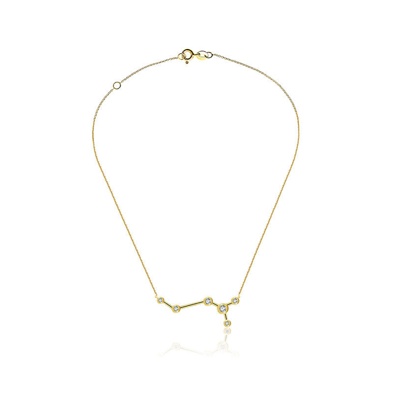 Scorpio Zodiac Constellation Necklace 18k Gold & Diamond - Genevieve Collection