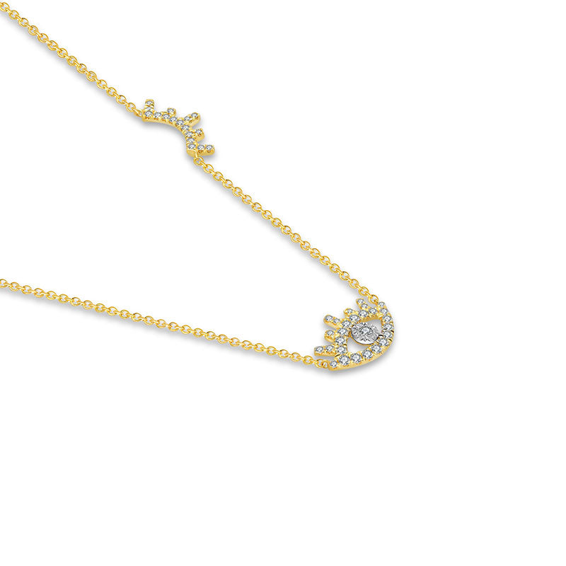 18k Gold Evil Eye & Eyelash Diamond Necklace - Genevieve Collection