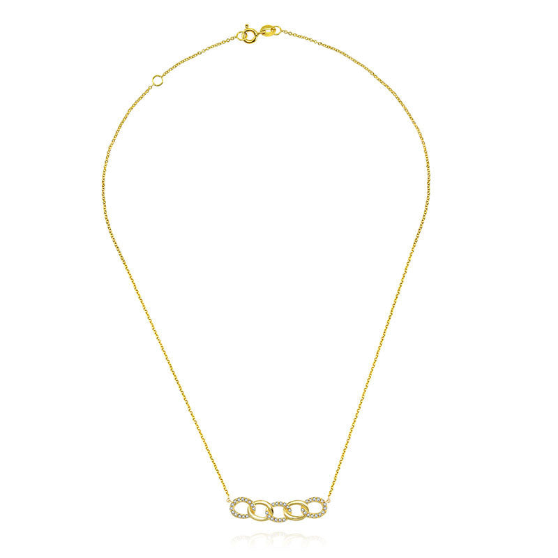 18k Gold Chain Shape Diamond Necklace - Genevieve Collection