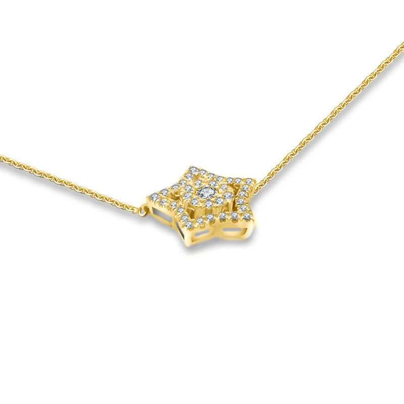 18k Gold Star Shape Diamond Necklace - Genevieve Collection