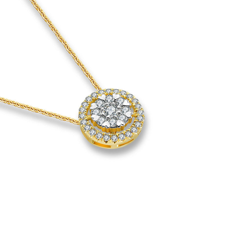 18k Gold Eight hearts Diamond Necklace - Genevieve Collection