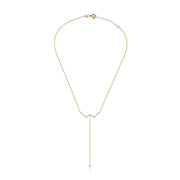 18k Gold W Shape Dangling Diamond Necklace - Genevieve Collection