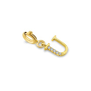 18k Gold Letter "U" Diamond Charms - Genevieve Collection