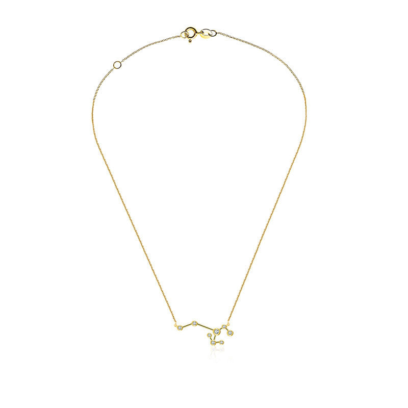 Sagittarius Zodiac Constellation Necklace 18k Gold & Diamond - Genevieve Collection