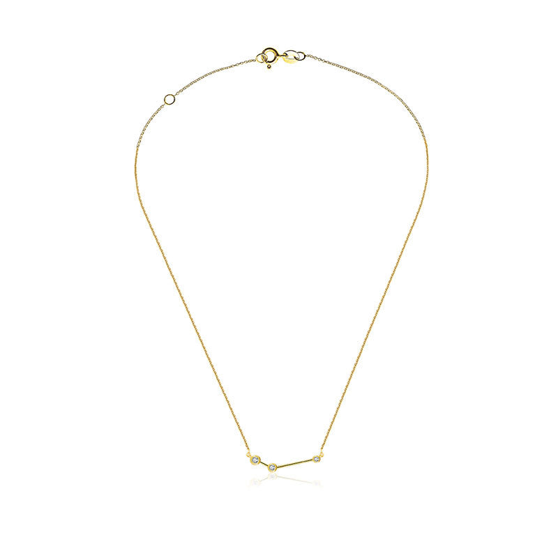 Aries Zodiac Constellation Necklace 18k Gold & Diamond - Genevieve Collection