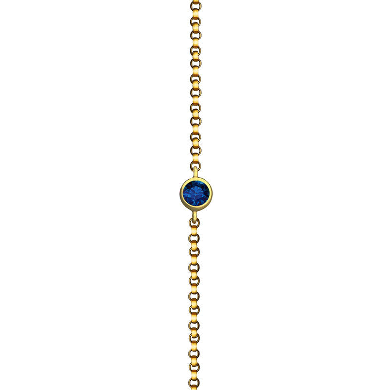 18k Gold September Birthstone Sapphire Bracelet - Genevieve Collection