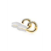 18k Gold Triple Curve Dangling Diamond Ear Cuff - Genevieve Collection