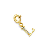 18k Gold Letter "L" Diamond Charms - Genevieve Collection