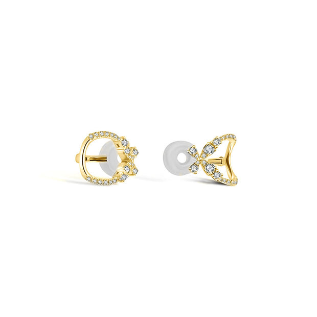 18k Gold Diamond Ear Cuff with Butterfly Pattern - Genevieve Collection