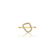 18k Gold Hollow Stone Shape Diamond Ring - Genevieve Collection