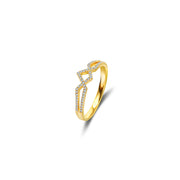 18k Gold Rhombus Shape Diamond Ring - Genevieve Collection