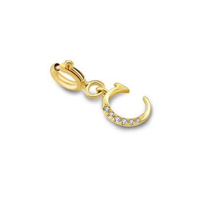 18k Gold Letter "C" Diamond Charms - Genevieve Collection