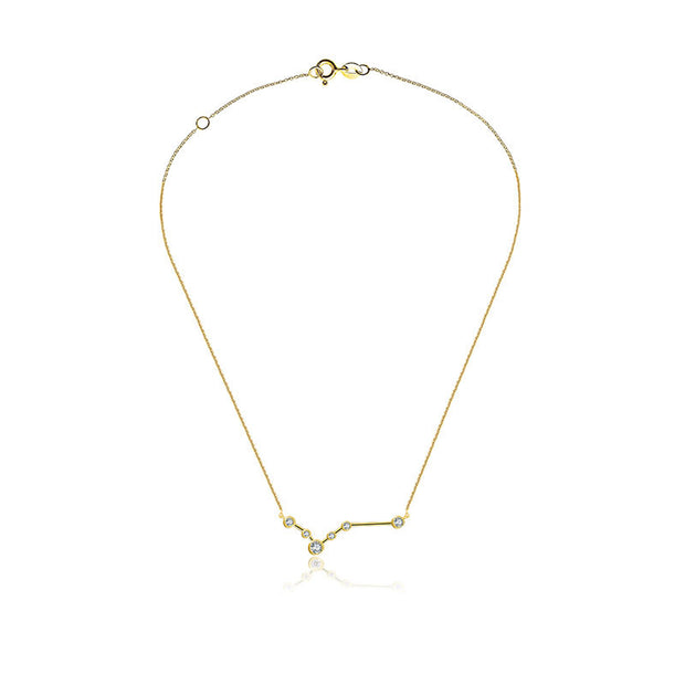 Pisces Zodiac Constellation Necklace 18k Gold & Diamond - Genevieve Collection