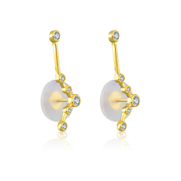 Pisces Zodiac Constellation Earring 18k Gold & Diamond - Genevieve Collection