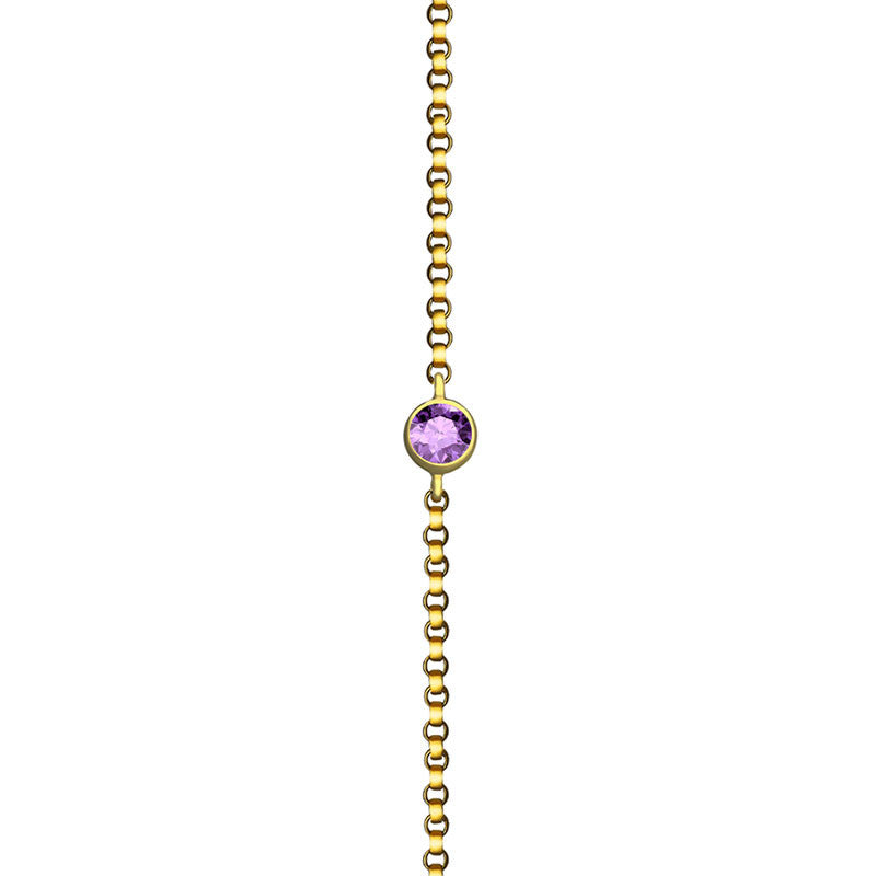 18k Gold June Birthstone Light Amethyst Bracelet - Genevieve Collection