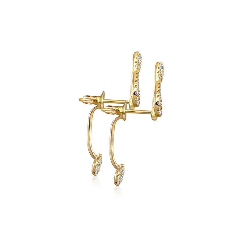 18k Gold G Clef Shape Diamond Earring - Genevieve Collection