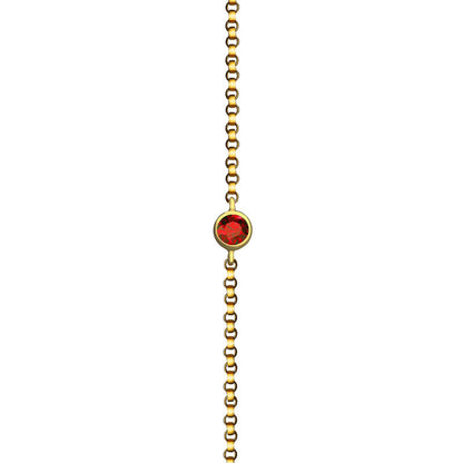 18k Gold January Birthstone Garnet Bracelet - Genevieve Collection