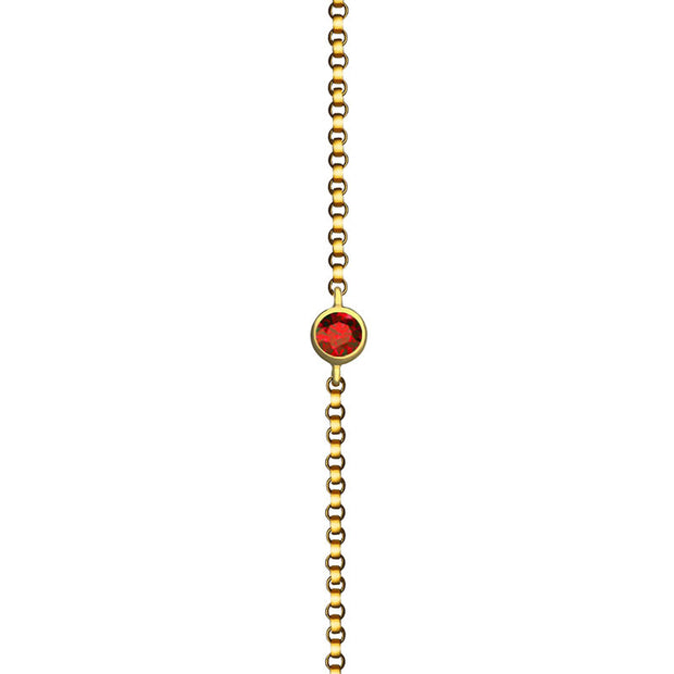 18k Gold January Birthstone Garnet Bracelet - Genevieve Collection