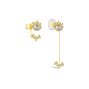 18k Gold Evil Eye & Eyelash Diamond Chain Earring & Ear Jacket - Genevieve Collection