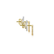 18k Gold Hollow Triangle Diamond Earring - Genevieve Collection