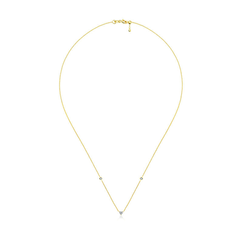 18k Gold Trianlgle Shape Diamond Necklace / Choker - Genevieve Collection