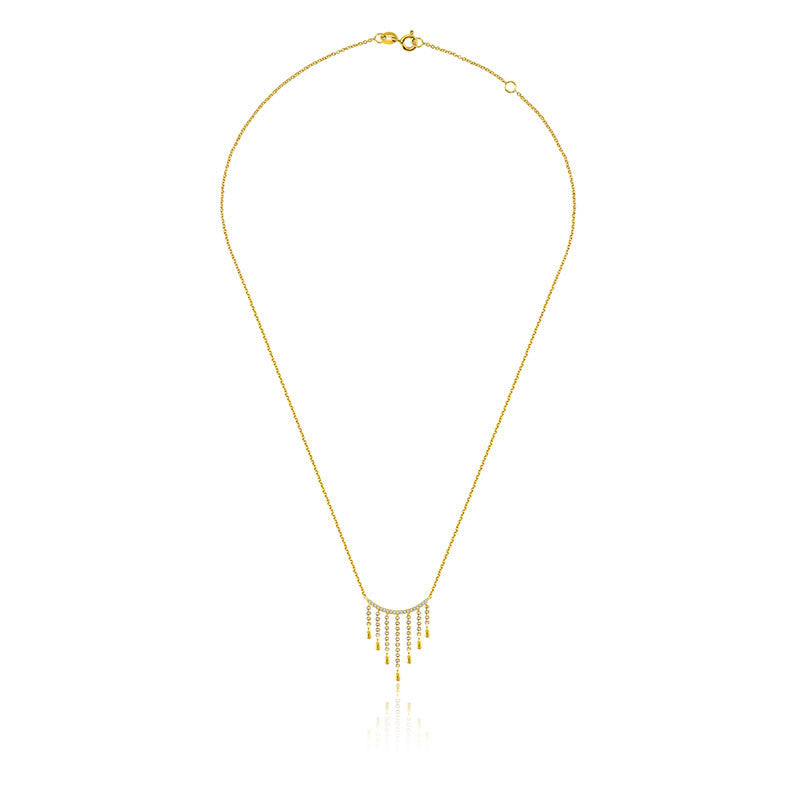 18k Gold Gold and Diamond Threads Diamond Necklace - Genevieve Collection