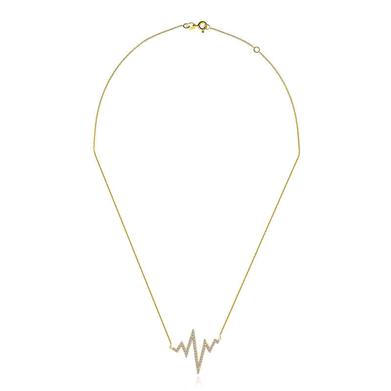 18k Gold Heartbeat Diamond Necklace - Genevieve Collection