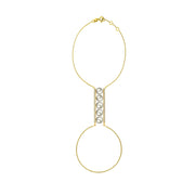 18k Gold Line Pearl 2 Way Diamond Bracelet - Genevieve Collection