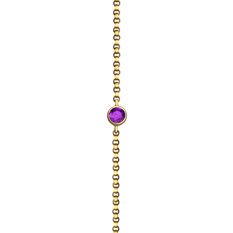 18k Gold February Birthstone Amethyst Bracelet - Genevieve Collection