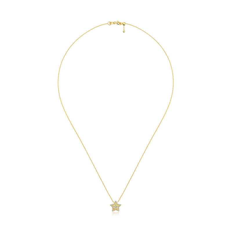 18k Gold Star Shape Diamond Necklace - Genevieve Collection