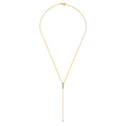 18k Gold Triple Round Shape Dangling Diamond Necklace - Genevieve Collection