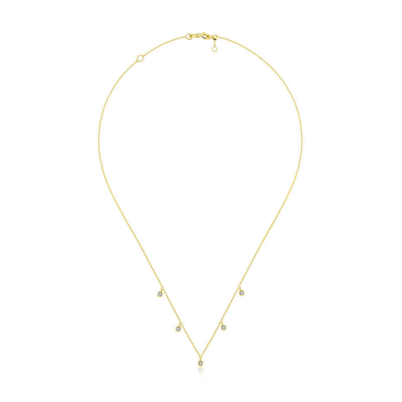 18k Gold By the Yard Diamond Necklace - Genevieve Collection