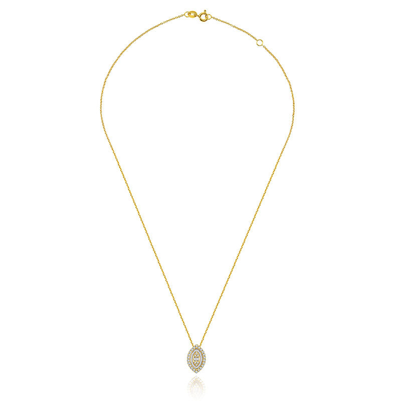 18k Gold 2 ways Marquise Diamond Necklace - Genevieve Collection