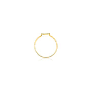 18k Gold Hollow Round Pave Diamond Ring - Genevieve Collection