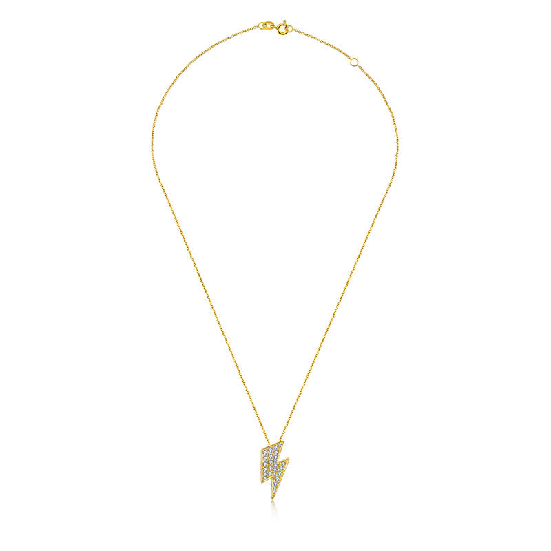 18k Gold 2 ways Lightning Diamond Necklace - Genevieve Collection