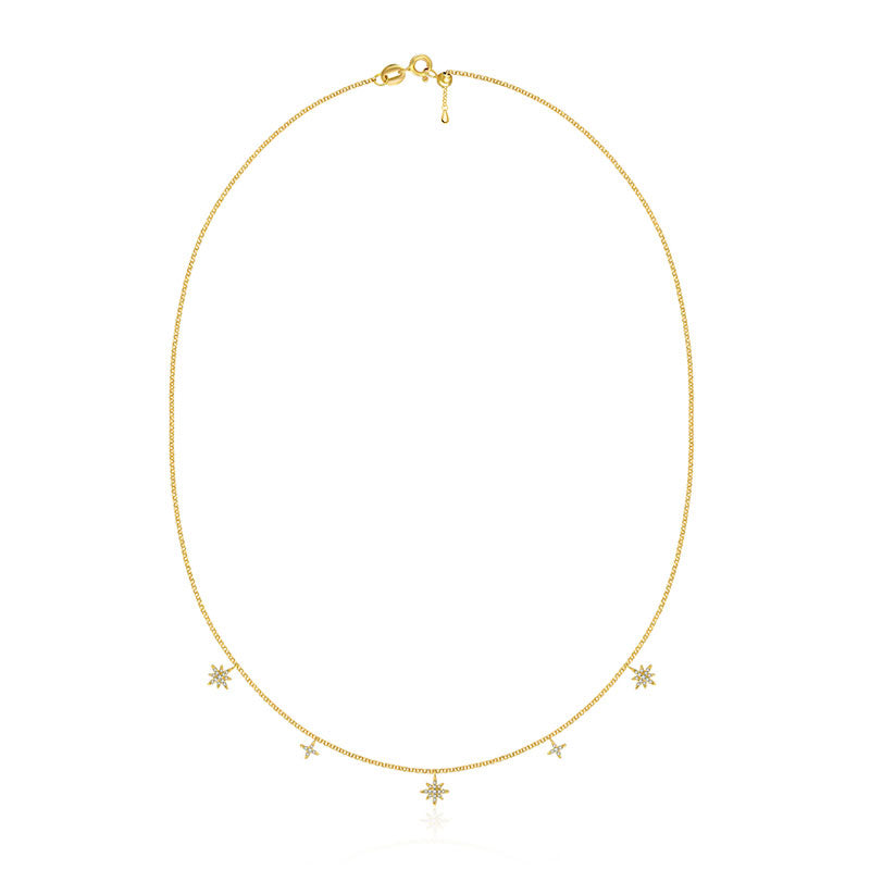 18k Gold Star Shape Diamond Necklace / Choker - Genevieve Collection