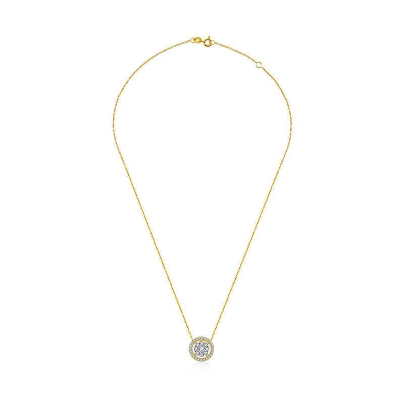 18k Gold Eight hearts Diamond Necklace - Genevieve Collection