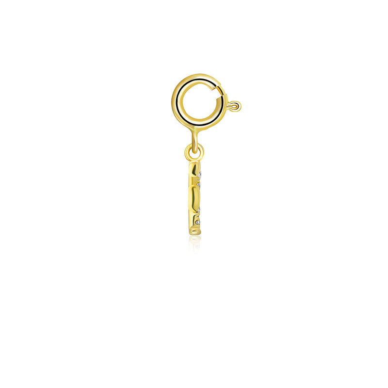 18k Gold Letter "F" Diamond Charms - Genevieve Collection