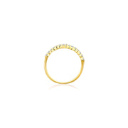18k Gold Cross Diamond Chain Ring - Genevieve Collection